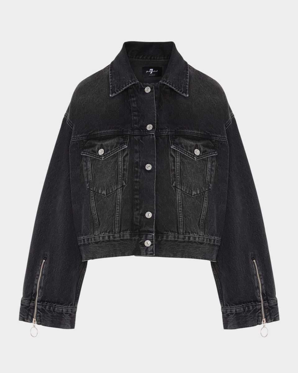 Oli Cropped Denim Trucker Jacket